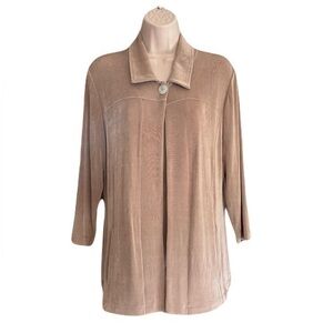 NWT Chico’s Travler’s Clarice 3/4 Sleeve Jacket Tan Size 1